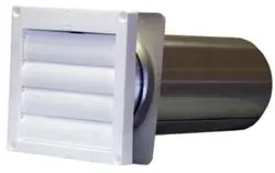 Laing Thermotech 110282 VENT HOOD 04" LOUVERED PLASTIC WITH TAILPIPE WHITE 12CS Best Seller