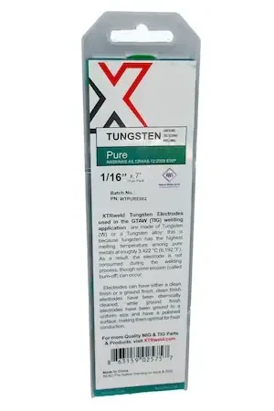 Secure Checkout Xtrweld WTPURE020 Pure Tungsten Electrode 0.020 Green 7 In L 10PK