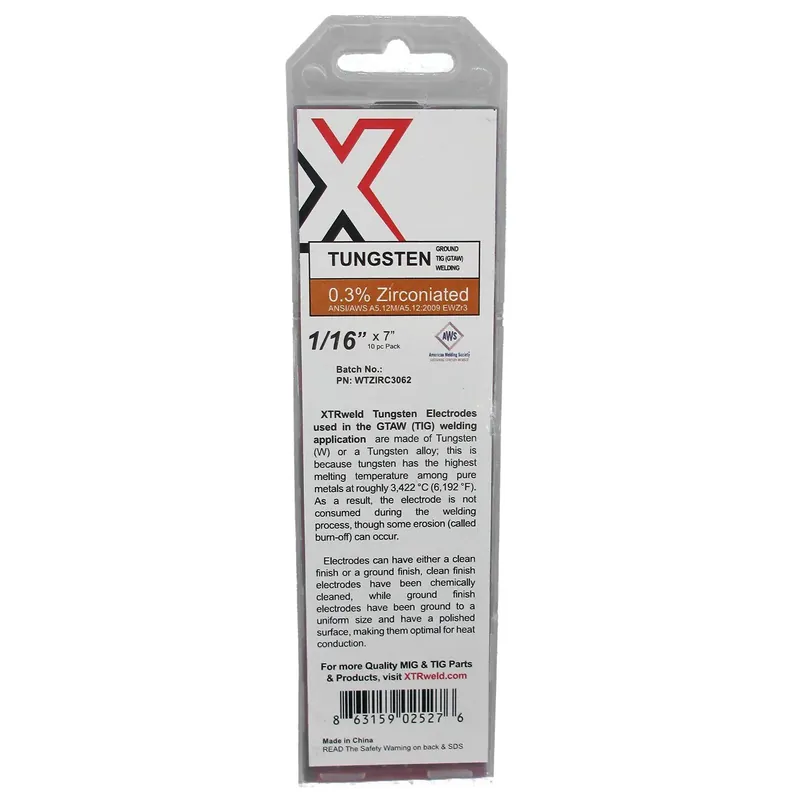 XTRweld WTZIRC3156 Tungsten 03% ZIRC (Brown) 5/32 x 7 10pc Pack EWZr-1 Top Rated