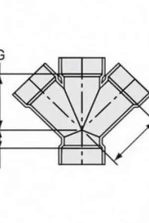 Crafted Spears P611-020 2 PVC DWV DOUBLE WYE HUBXHUBXHUBXHUB