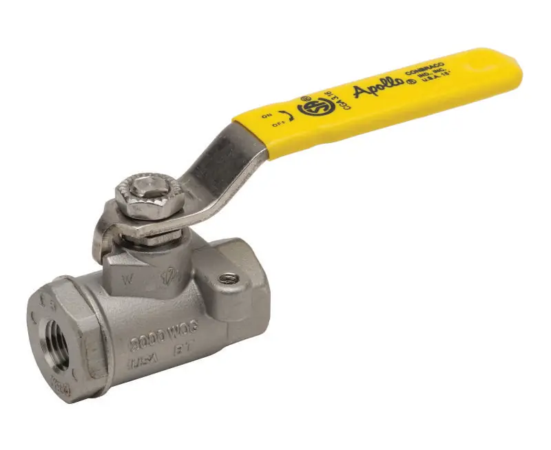 Apollo Valves 761044052A APOLLO 34 FIP STAINLESS STEEL 150SWP2000PSI 2 PIECE STANDARD PORT BALL VALVE WITH 2 TACK WELDS CYL-LOCK & GROUNDED STEM Hot Picks