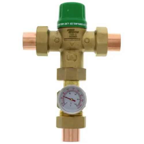 Taco 5123-C2-G 3/4 Sweat Union 5120 Lead Free Mixing Valve w/ Gauge Certified