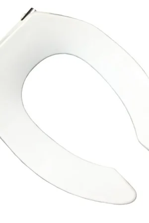 High Quality Jones Stephens C106CEZ00 EZ Close Commercial Plastic Seat White Chrome Hinge Elongated Open Front Less Cover