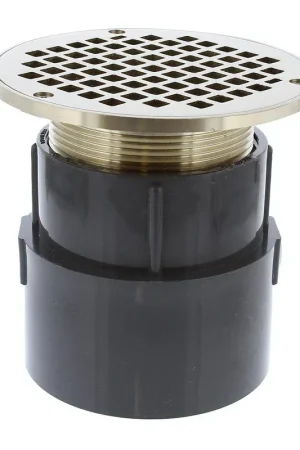 Hassle-Free Returns Jones Stephens D53129 4 in. PVC Over Pipe Fit Drain Base with 3-1/2 in. Metal Spud and 6 in. Nickel Bronze Strainer