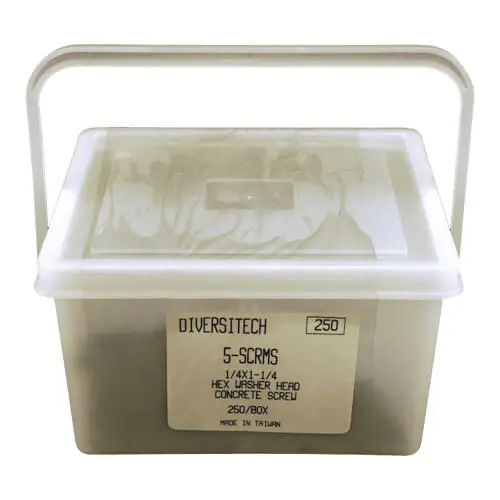 Final Sale DiversiTech 5-SCRMS 1/4 x 1/4 Masonry Screws With Tool Box Pack of 250