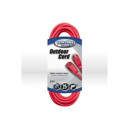 Must Have Coleman Cable 02407-8804 Extension Cord 14/3 SJTW 25 feet 15 Amps 125V Red