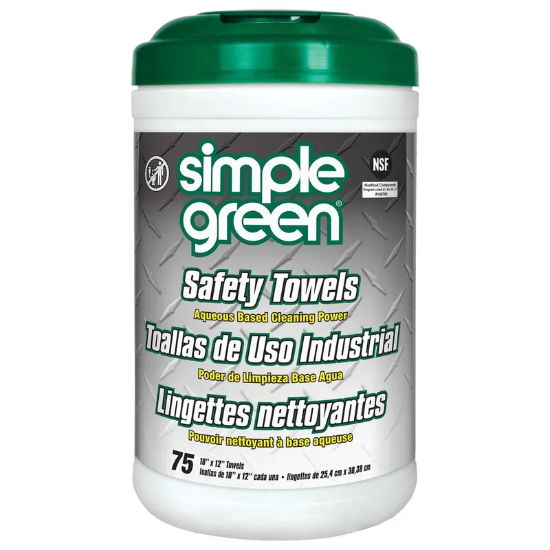 Simple Green 13351 Safety Towels, Dual-Sided, 75 ct, Canister Direct From Factory
