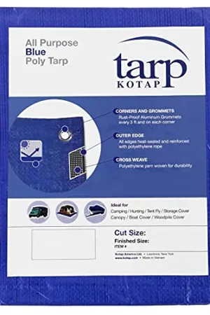 Kotap TRA2436 Economy Utility Tarp 24 x 36 ft Waterproof Blue Popular