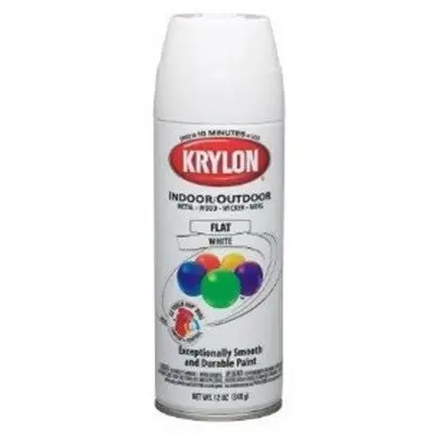 Krylon K01502 5-Ball Interior/Exterior Flat White Paint 16 oz Aerosol Spray Can Get Yours