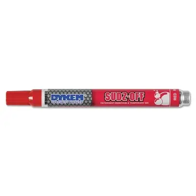 Dykem 91939 SUDZ OFF Detergent Removable Temporary Marker Red Medium Hot Picks