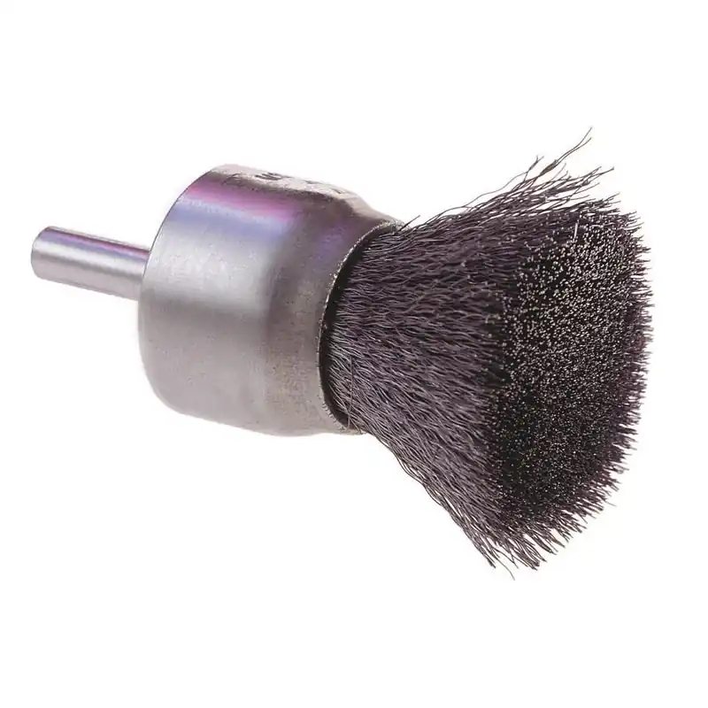 Osborn 30065 Crimped Wire End Brush, Brush Dia.=1 Inch, Overall Length=2-7/8 Inches, Fill Dia.=0.0104 Inches, Max RPM 20,000, Carbide Steel Material, 1/4 Inch Shank Free Returns