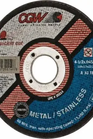 CGW 35514 Quickie Cut Cutoff Wheels .045 and A36T 4-1/2 x .045 x 7/8 T1 ZA36-T-BF New Arrival