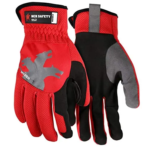 MCR Safety 952M HyperFit Mechanics Work Gloves Synthetic Leather Palm Reflective Logo Top Rated