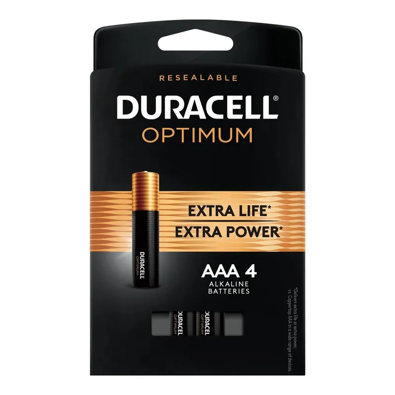 Duracell OPT2400B4 Optimum AAA Alkaline Battery, 4 Pack, Replacement DUROPT2400B4 Price Drop