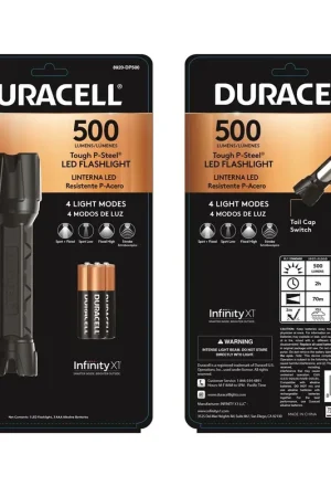Duracell 8920-DP500 Tough P-Steel LED Flashlight, 500 Lumens, 4 Modes, 3-AAA Hot Picks