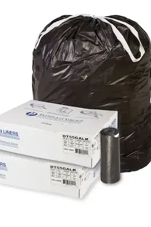 Best Seller All-Pro DT55GALK Industrial Draw-Tape Liner 55 Gal 1.0Mil Black