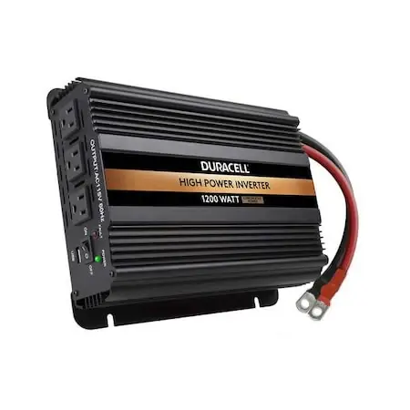 Super Sale Duracell DRINV1200 Inverter Modified Sine Wave Form 1,200 W Nominal Output 3 Outlets