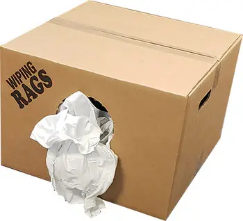 WR5010W-25 Z-Rag Bulk Reclaimed White T-Shirt Rags - 25 lbs Must Have