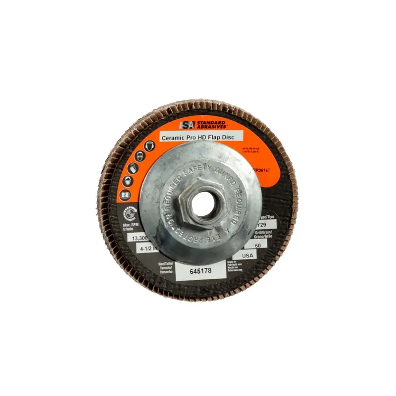 3M 66000222100 Standard Abrasives Ceramic Pro Type 29 High Density Flap Disc 645178 - 4 1/2 in x 5/8 -11 60 Y -weight Same Day Shipping