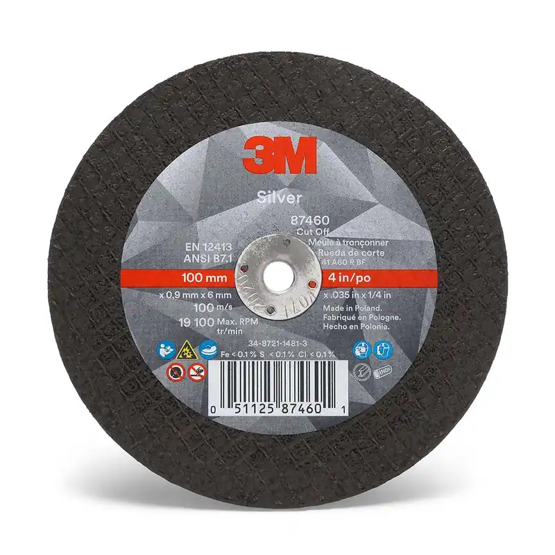 Special Offer 3M UU009036805 Silver Cut -Off Wheel 87460 - T1 - 4 in x .035 in x 1/4 in