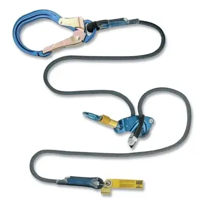 Final Sale 3M 70804491424 Trigger X Adjustable Rope Positioning Lanyard Blue 8 ft 310 lb Cap Aluminum Snap Hook