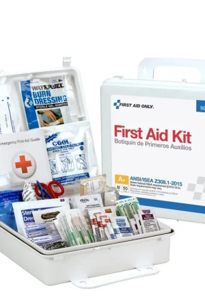 Low Price First Aid Only 90565 50 Person Bulk Plastic First Aid Kit Weatherproof Wall Mount Carry Handle