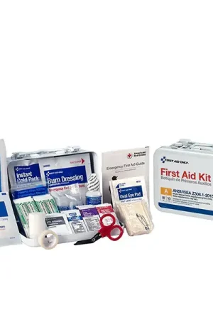 First Aid Only 90755 ANSI A Type III Weatherproof Bulk First Aid Metal Kit, 10 Person, Metal Case, Wall Mount Instant Buy