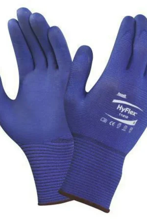 Ansell 11-818-7 HyFlex Plastic Rubber Spandex Reusable Gloves Dark Blue Size 7 Authentic