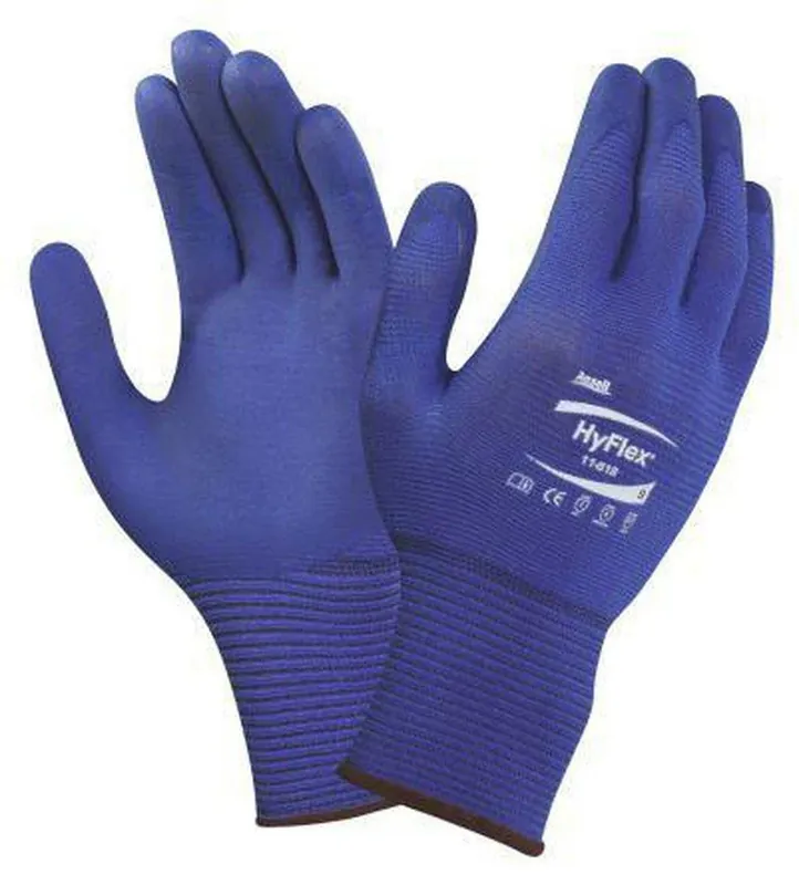 Ansell 11-818-9 HyFlex Plastic, Rubber and Spandex Automotive and Chemical Reusable Gloves Size 9 Premium