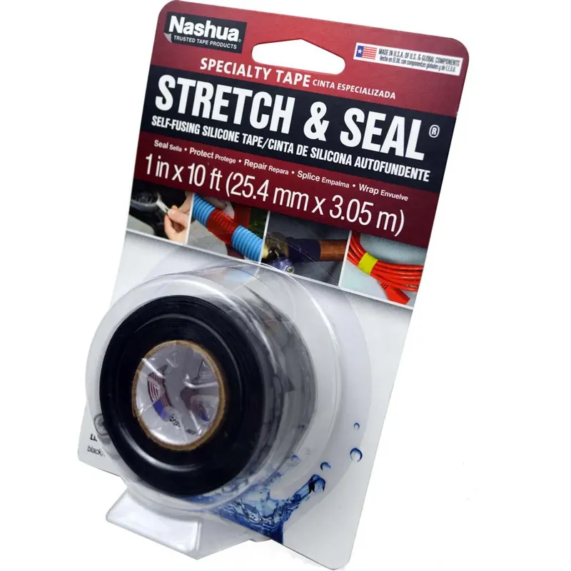 Nashua 1541213 Stretch & Seal Self -Fusing Silicone Tape 1in x 10ft Black Low Price