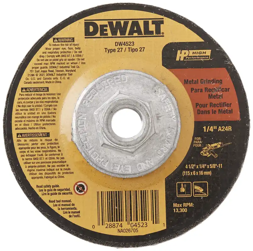 DeWalt DW4523 Grinding Wheel General Purpose for Metal 4-1/2 Inch x 1/4 Inch x 5/8-Inch Top Pick