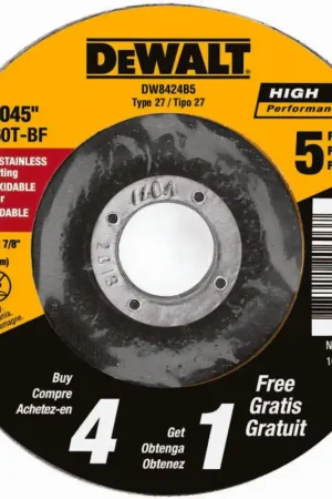 DeWalt DW8424B5 4 -1/2"x.045"x7/8" THIN CUTTING WHL DCW 5 Reduced Price