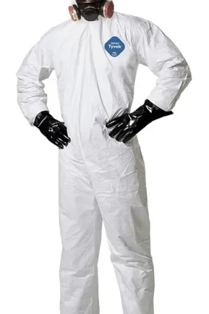 Bargain DuPont TY127SWH4X002500 4X White Safespec 2.0 Tyvek Disposable Coveralls With Front Zipper Closure And Elastic Waist 25 Per Case