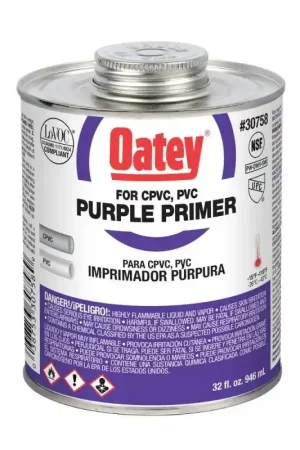 Grab Now Oatey 30758 1 QUART PURPLE LOW-VOC PVC CPVC PRIMER NSF LISTED