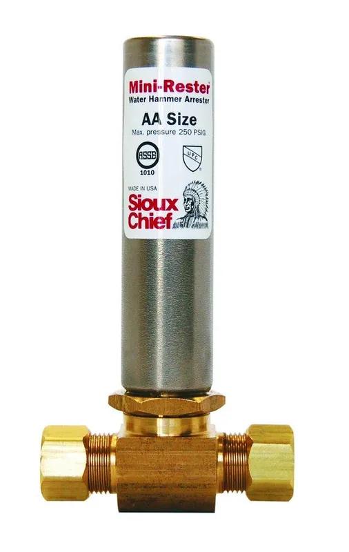 High Quality Sioux Chief 660-GTC1B Mini-Rester 3/8 in. Stainless Steel and Plastic OD Compression Water Hammer Arrestor