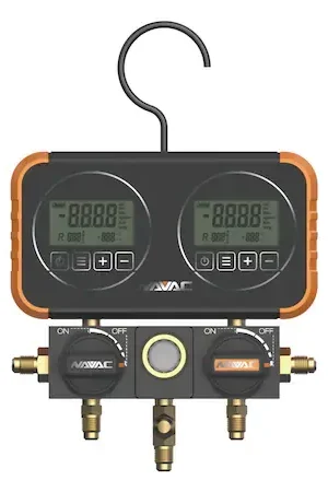 Bargain Navac N2D4H Manifold Gauge, Digital Display, 22 Refrigerants, 5' Hoses