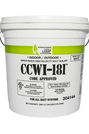Fresh Stock Hardcast Inc 304144-HC Sealant, Indoor/Outdoor Duct, 1 gal, White, Meets UL